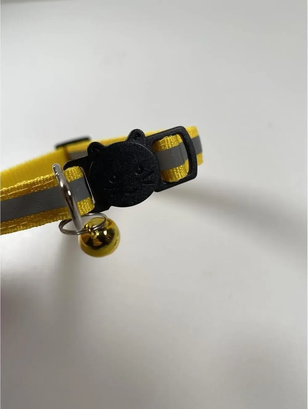 Cat Breakaway Collar Yellow New Jingle Bell Reflective Strip Adjustable Safety